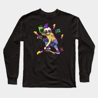 Punk Rock Skull Skateboarder Long Sleeve T-Shirt